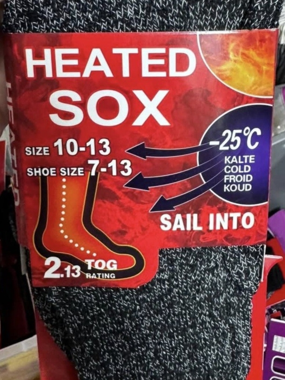 Insulated Crew Socks for Men - Black/Grey